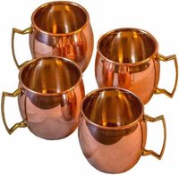 Moscow Mule Copper Cup - Copper Alloy, Round Shape, Polished Finish | Brown Color With Elegant Design For Authentic Cocktail Experience