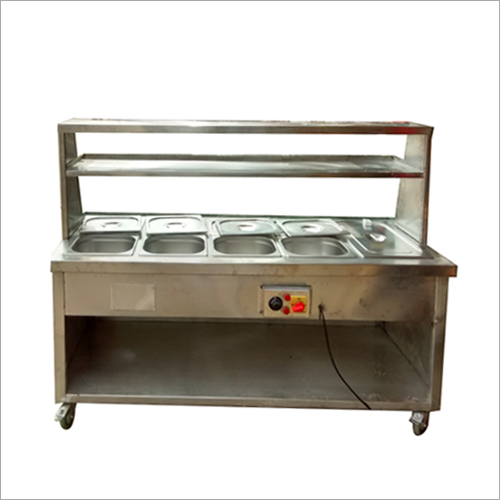 SS Bain Marie Counter - Stainless Steel, Polished Surface Finish | Effortless Food Service, Long Service Life, Low Maintenance, Compact Design