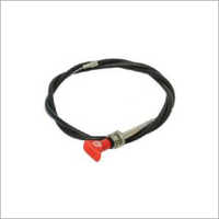 Shut Off Cable - Metal And Plastic, Standard Size, Black With Red Handle | Manual Operation, Polished Coated Finish, Lightweight