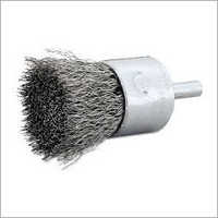 Crimped Wire End Wheel Brush - Stainless Wire, Mild Steel Wire | Circular Brush Shape, Gray-silver Color, Customizable Size, Industrial Cleaning Use