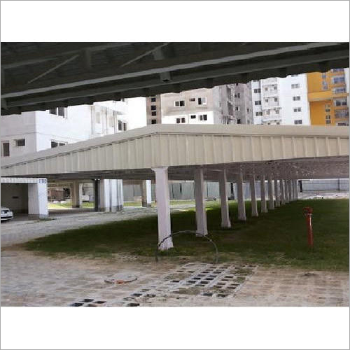 White Residential Housing Car Parking Shed