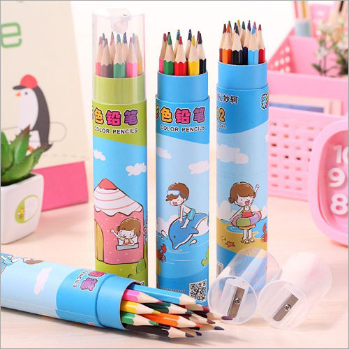 12 Pcs Color Pencils with Container (Random)