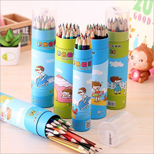 24Pcs Color Pencils with Container