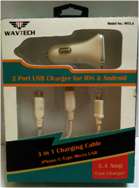3 in1 Car Charger 3.4 Amp