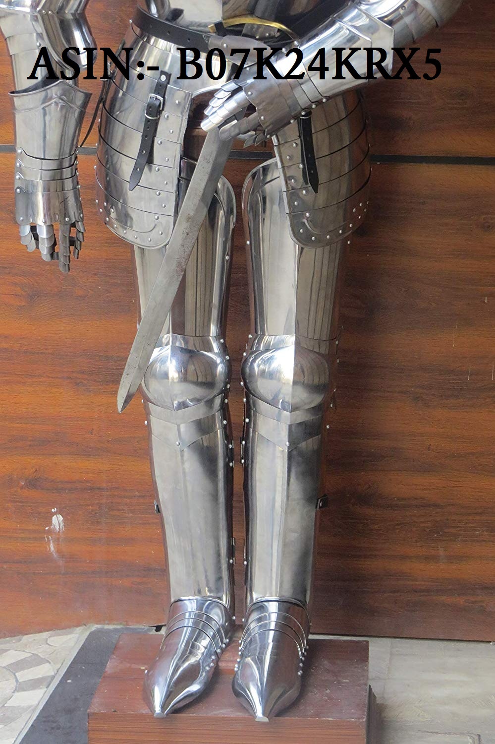 NAUTICALMART Italian Full Suit of Armor Medieval Knight Closed Helmet Costume with Sword