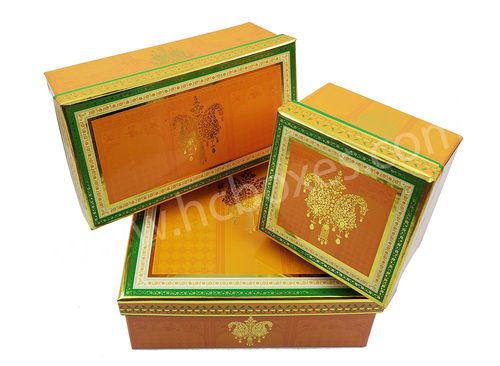 Yellow Spl Ladoo Covered 1 Pc And 2 Pc Box