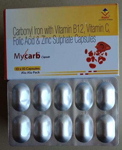 Carbonyl Iron 100 Mg,Zinc 61.8 Mg,Folicacid 1.5 Mg,Vitamin B12-15 Mcg, Vit. C 75 Mg Capsule Health Supplements
