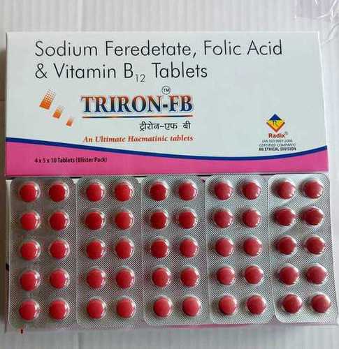 Sodium Feredetate 231 Mg,Folic Acid 1.5 Mg,Cyanocobalamin 15 Mcg Tablet Health Supplements