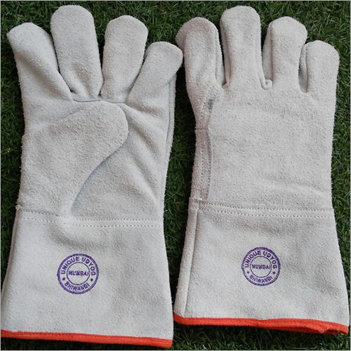 Off White Pure Leather Hand Gloves