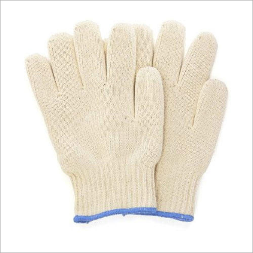 Cotton Knitted Seamless White Hand Gloves