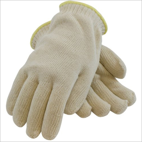 Off White Cotton Safety Gloves