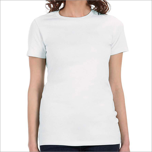 Polyester Ladies Plain White T-Shirt