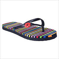 Rubber Designer Slipper - Rubber Material, All Sizes Available, Black Color With Colorful Stripes | High-flexibility Straps, Soft Footbed For Ultimate Comfort
