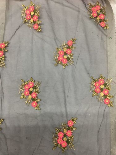 Embroidery Fabric - Silk, Free Size, Grey | Exceptionally Soft, Fast Colors, Light in Weight, Quick Dry, Shiny, Stain & Wrinkle Resistant, Washable