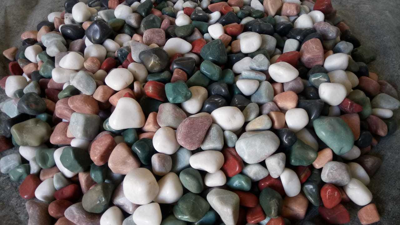 fancy tumble decorative stone / multi color landscaping pebble stone