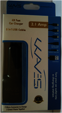 4x Fast Car Charger 5in1 2.1 Amp