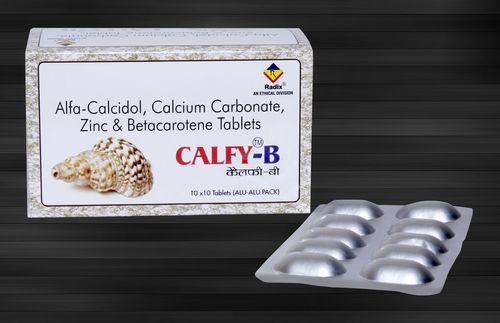 Cal. Carbonate 500 mg, Alfacalcidol 0.25 mcg, Zinc 7.5 mg & Vit. A 2500 IU,
