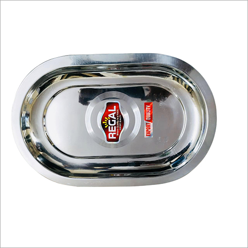 Silver Oval Shaped Ss Serving Dish