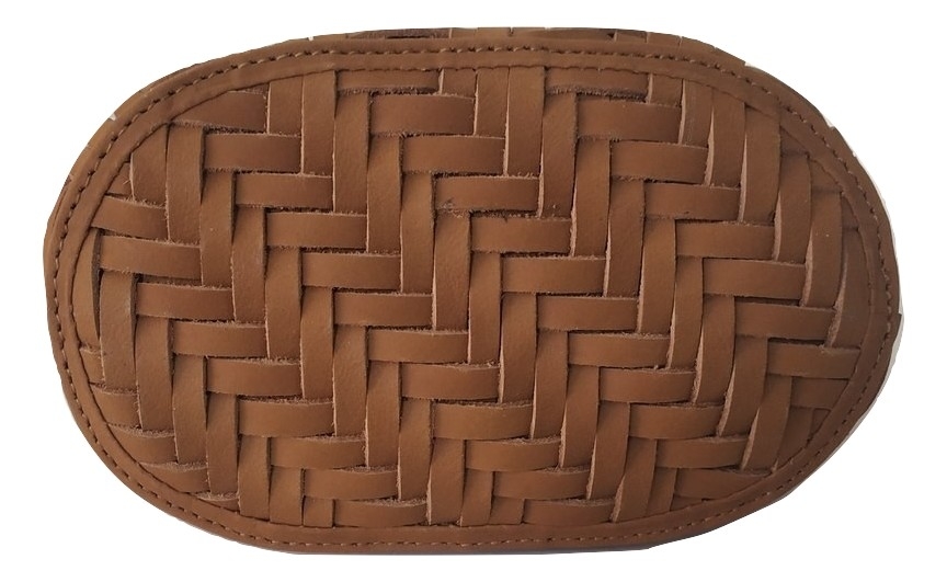 Brown Leather Weaved HandBag
