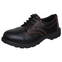 Pvc Safety Shoes - Steel Toe, Size 6-12, Black With Eva Upper And Insole | Impact Proof, Water Protected, Skid Proof, Puncture Resistant