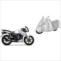 Silver Universal Waterproof Bike Cover - 100% Polyester Material, Two-wheeler Compatibility | Durable, Weather-resistant Design