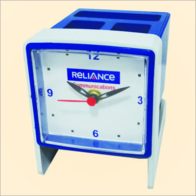 Promotional Table Clock With Pen Stand Usage: Gift
