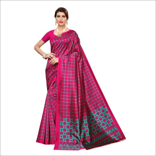 Art Silk Checks Saree