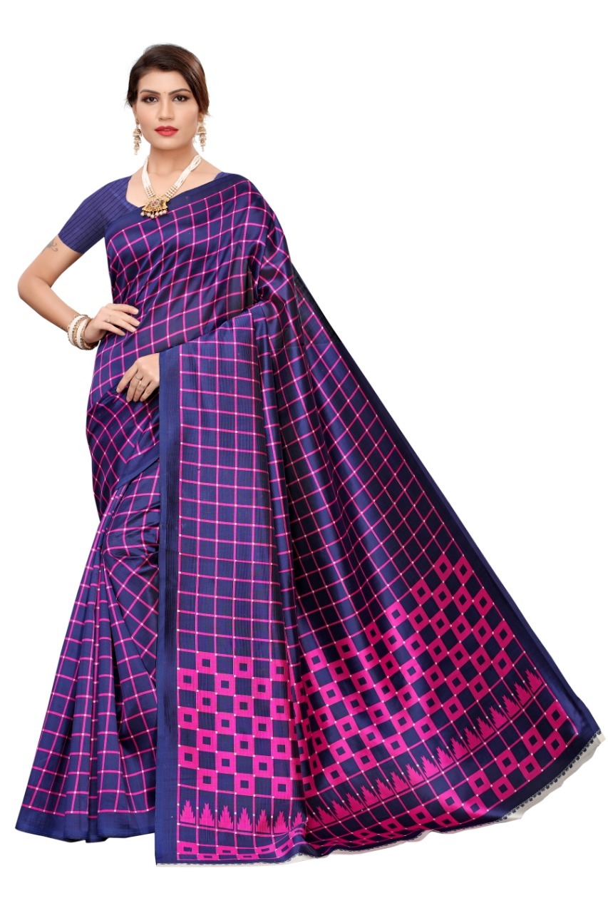 Art Silk Checks Saree