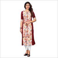 Exclusive Party Wear Fancy Cotton Kurtis - Soft American Crepe, Full Stitched, Sizes M(38), L(40), Xl(42), Xxl(44), 3xl(46), Half Sleeve, Boat Neck, Length 46-47 Inch