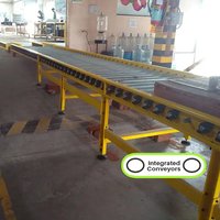 Yellow Pallet Transfer Roller Conveyor System