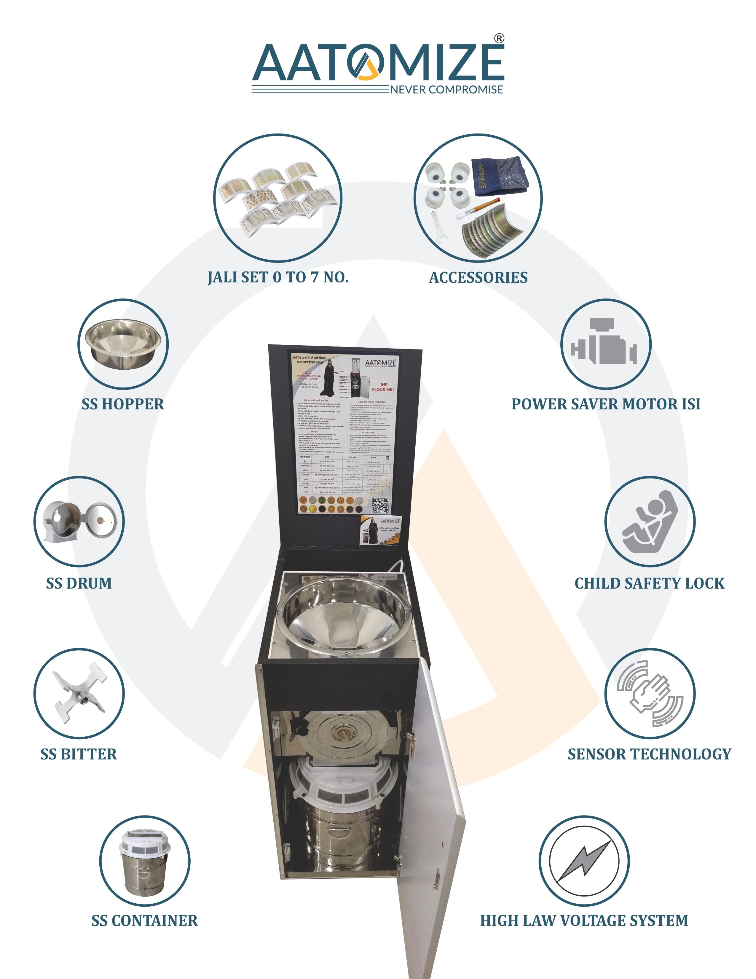 1hp Domestic Flour Mill  Live Wood S101