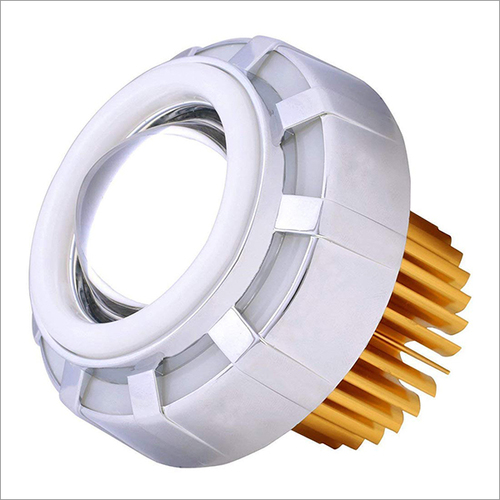 Projector Lamp Headlight - PVC Material | Dual Ring COB LED Angel Eye Rings for Four Wheelers, Red and Blue Color