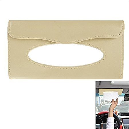 Beige Tissue Holder For Cars