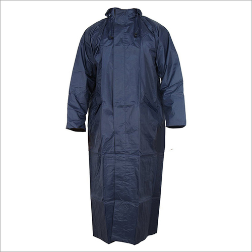 Polyester Rain Coat (Navy_Blue_Free Size)