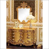 Golden Wooden Antique Cabinet