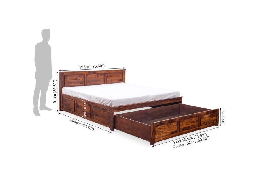 Solid Wood Bed With Front Open Storage