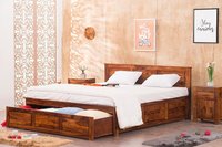 Solid Wood Bed With Front Open Storage
