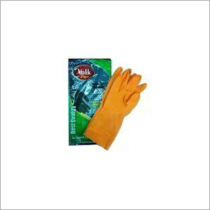 Orange Volk Plus Household Rubber Hand Gloves