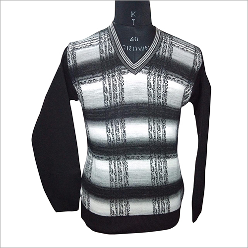 All Color Available Mens V Neck Knitted Pullover