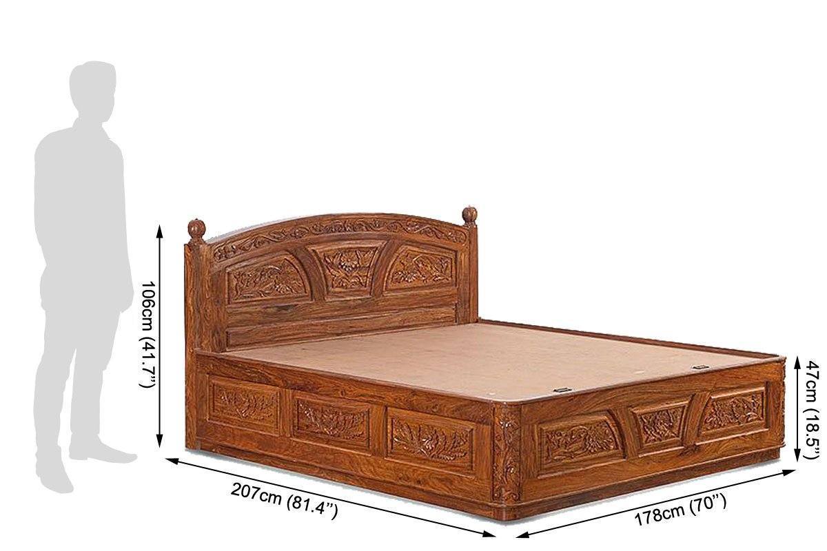 Solid Wood Bed Carving Star