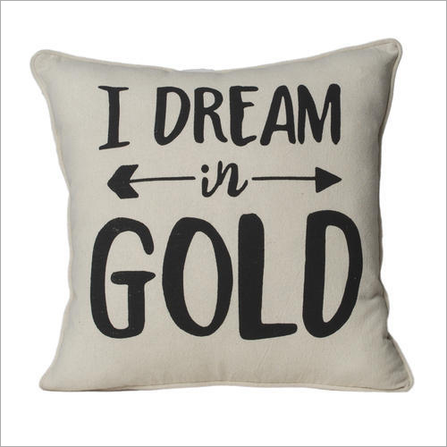 White Printed Cushion Cover