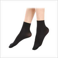 Plain Black High Ankle Socks