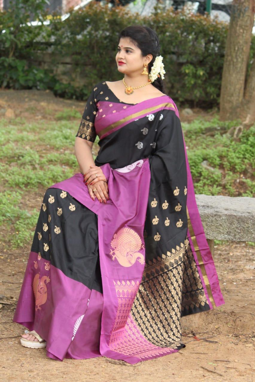 Indian Kanchipuram Silk Saree