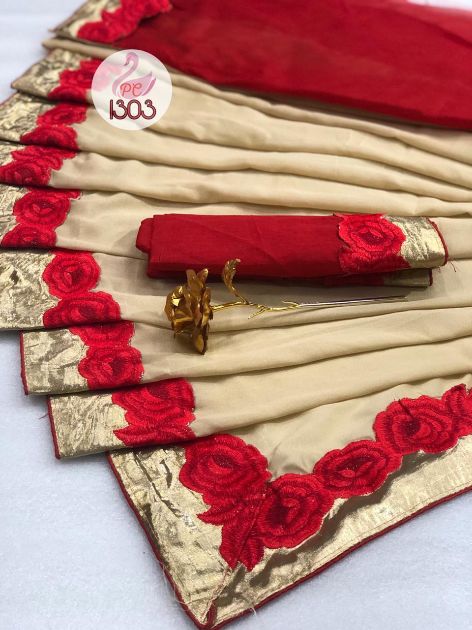 Bridal Silk Embroidery Saree