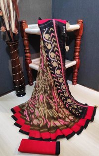 Ladies Printed Linen Silk Saree