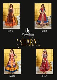 Digital Printed Gown - Musline Digital Print & Rayon, Available Sizes M(38)-3xl(46), Sleeveless, All Season