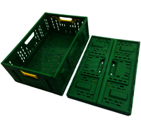 Foldable Plastic Mesh Crate - 600x220x400mm, Lightweight Pp Material, Ideal For Fruits & Vegetables In Red, Green, Blue, Orange, Black, Gray