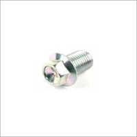 Automotive Oil Drain Plug - Machined Steel M12 X 1.5, Glossy Silver, Zinc Coated, Corrosion Resistant, -30c To 150c Temperature Range, 1-year Warranty