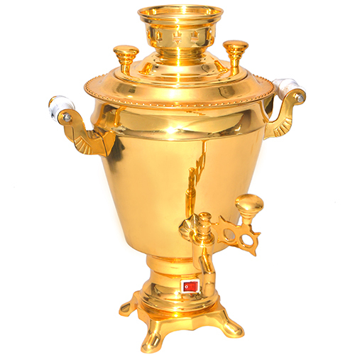Brass Gold Samovar - Round Electric Design, Different Sizes Available | Durable, Eco-Friendly Materials