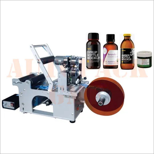 Semi Automatic Sticker Labeling For Round Bottle